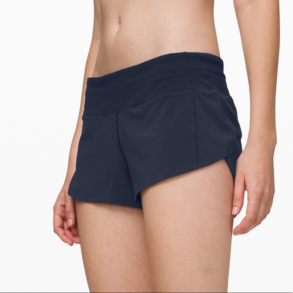 Navy Blue Lululemon Speed Up Shorts 2.5"